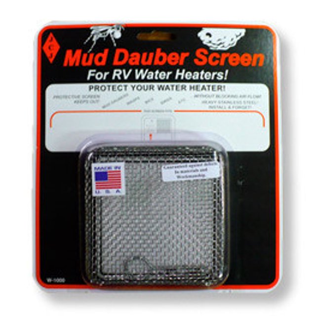 JCJ Enterprises Bug Screen - RV Appliance W-1000 Mud Dauber Screen; Water Heater Vent; For Use With Suburban; Stainless Steel; Single; Includes Tension Springs And Installation Tool