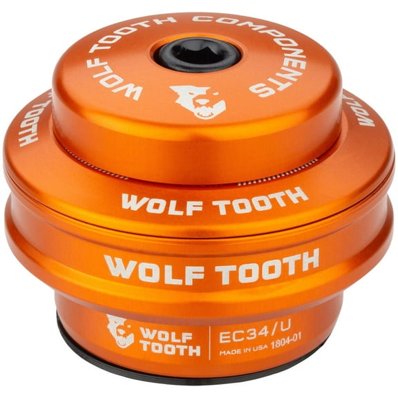 Wolf Tooth Wolf Tooth Premium EC Headsets - External Cup Upper EC34/28.6 16mm Stack Orange