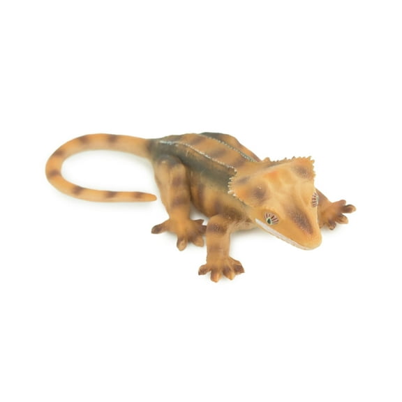 Crested Gecko, Eyelash Gecko, Museum Quality, Educational, Hand Painted, Rubber Lizard, Realistic Reptile, Diorama, Toy, Kids, Gift, 5 1/2 Inches. CH792 BB186