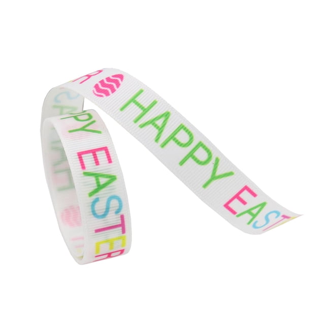 Cinta de Pascua Cinta de Tela Decoración de Pascua Cinta de Envolver Decorativa de Primavera de poliéster para Coser Corona Manualidades DIY Adorno de Felices Pascuas 45m Macarena Cinta de Pascua