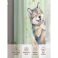 thumbnail image 6 of Cute Little Wolves Sheer Curtains 2 Panels Set Green Leaf Tropical Plants Star Summer Animal Sheer Window Curtains Light Filtering Rod Pocket Voile Drapes for Bedroom Living Room 52"X84", 6 of 8