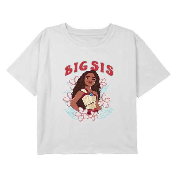 Girl's Moana 2 Big Sis Portrait Graphic Cropped T-Shirt