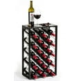 thumbnail image 1 of Mango Steam 23 Bottle Black Wine Rack with Glass Top Shelf, Free Standing for Home, Kitchen and Bar, 1 of 8