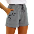 thumbnail image 2 of JJHGVB Linen Shorts for Women Shorts for Women Pure Color Shorts Beach Boho Casual Pants High Waisted Wide Leg Below the Knee Comfy Resort Wear Wide Leg Elastic Waist Beach Lightweight Short Gray XL, 2 of 9