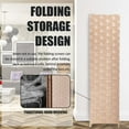 thumbnail image 2 of Room Divider,4 Panels 6FT Folding Privacy Screen Room Divider Wall Wood Mesh Hand-Woven Design Freestanding Partition Portable Wall for Home Office Bedroom (Natural), 2 of 14
