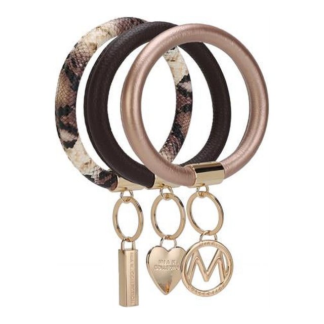 MKF Collection Porte-Clés en Cuir Vegan Jasmine pour Femmes par Mia K 3 Pcs
