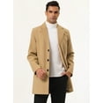 thumbnail image 3 of INSPIRE CHIC Manteau Trench pour Homme Coupe Ajustée Revers Cranté Pardessus à Simple Boutonnage Kaki m, 3 of 6