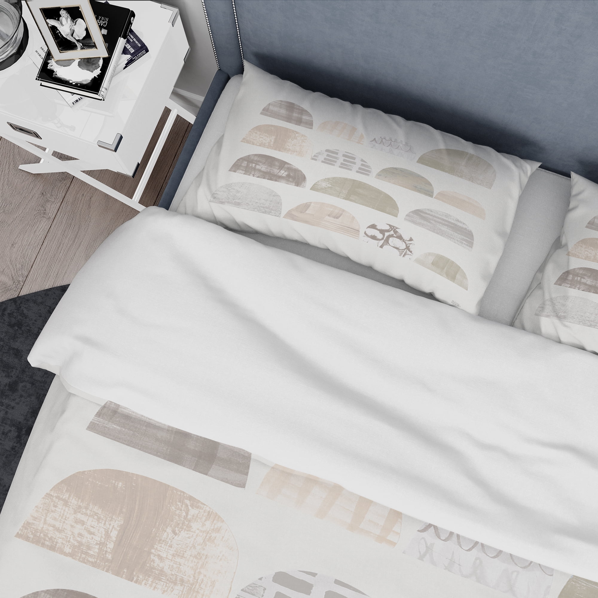 Designart 'Geometric Neutral Form V' Geometric Duvet Cover Set