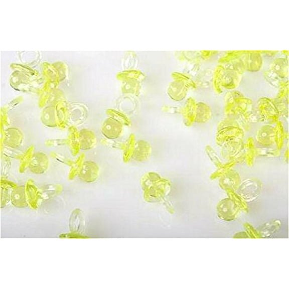 5/8" Mini Clear Pacifiers Baby Shower Game Party Decoration Favors Yellow12pcs