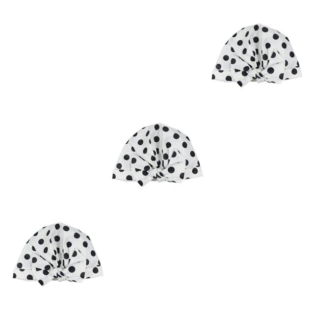 Advancent Ducha Gorros de baño Estampado de flores Impermeable Reutilizable Banda elástica Baño grueso Sombrero largo y corto Barbero Cocina Punto negro Type1 NO1 Advancent CBP384662