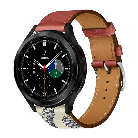 Leather Bands Compatible with Samsung Galaxy Watch 4 Classic 42mm/46mm Band, Genuine Leather Replacement Band for Samsung Galaxy Watch 4 Classic 42mm/46mm for Women & Men