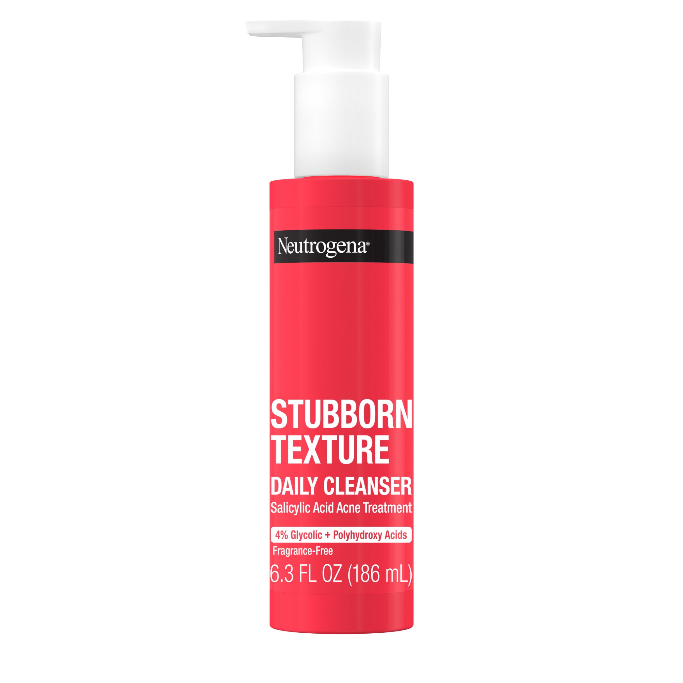 (2 pack) Neutrogena Stubborn Texture Daily Acne Facial Cleanser, 6.3 fl. oz