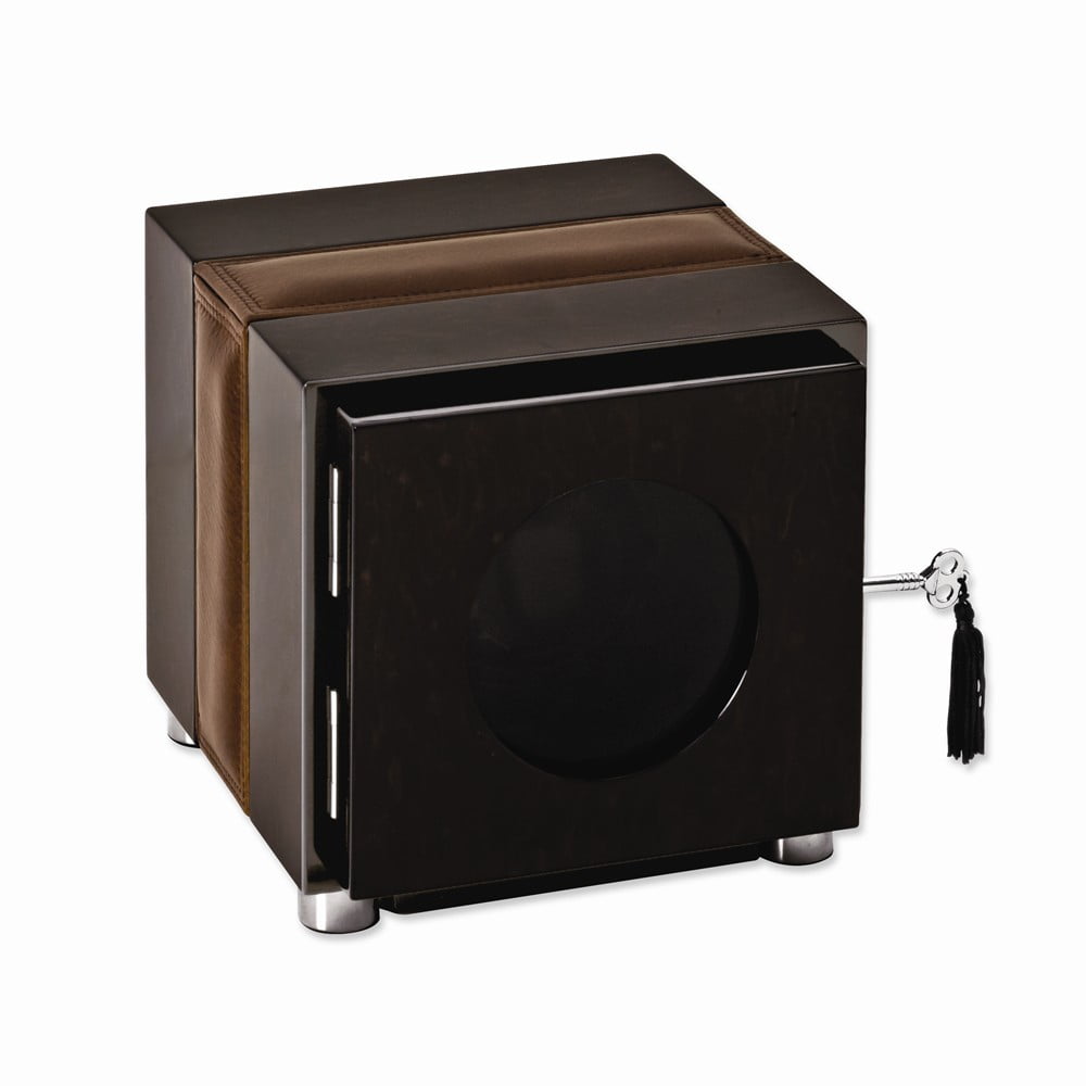 Rotations Piano Finish Wood and Leather Single Watch Winder