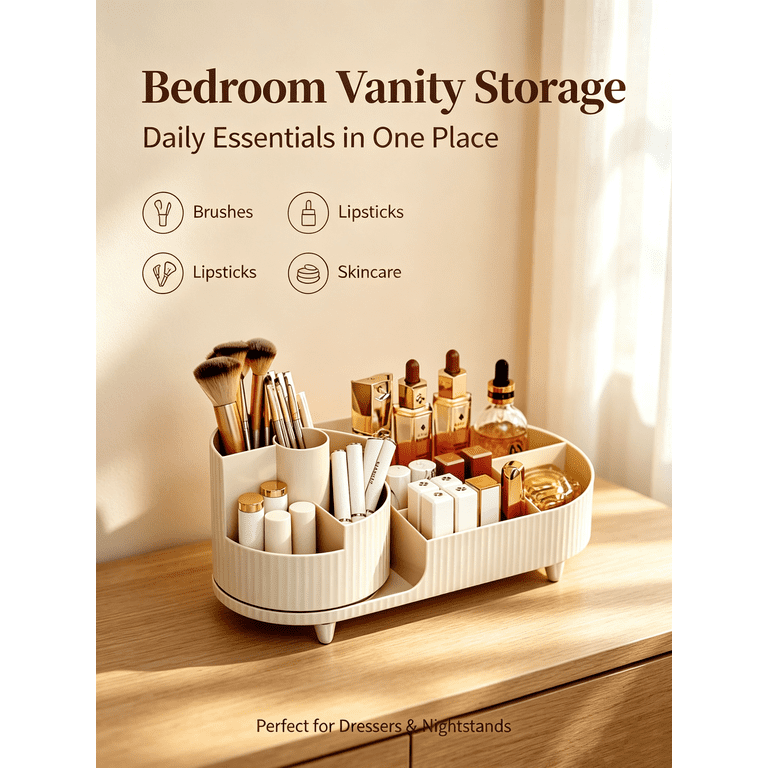 Govvep Rotating Makeup Organizer, 360° Spinning photo 3