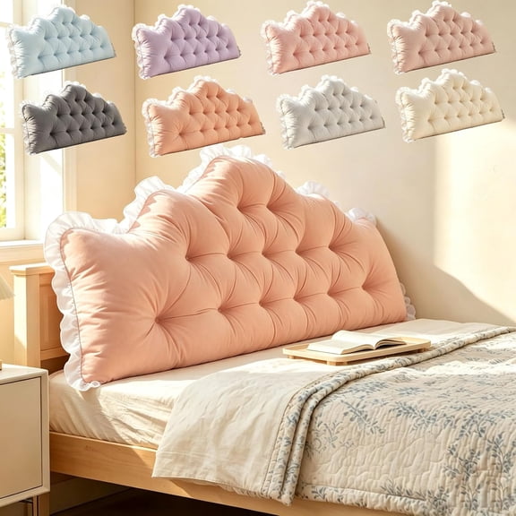 College Dorm Room Bed Bolster Pillow, Rectangular Reading Headboard Pillow, Dorm Room Headboard Pillows, Backrest Support Cushion for Sitting in Bed Daybed Pillows Soft,Light Pink:100cm/39