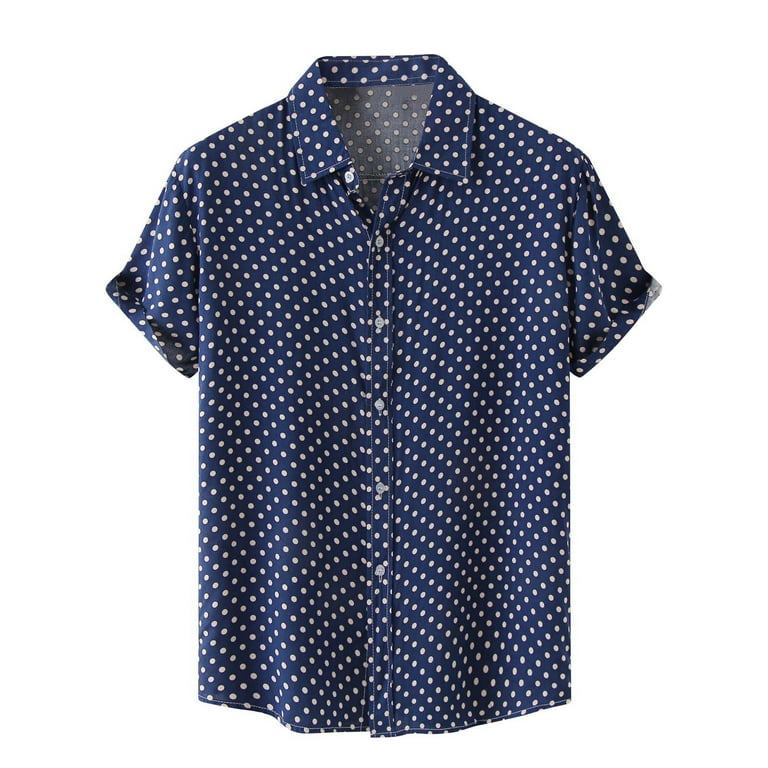Casual Polka Dot Buttons Turndown Collar Blouses Casual Polka Dot Buttons Turndown Collar Blouses