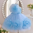 thumbnail image 2 of ZACPNCV Girl Flower Dress Flower Design Princess Wedding Dress for Toddler and Baby Girl Blue 4 Years, 2 of 9