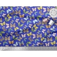thumbnail image 2 of Soimoi Blue Georgette Viscose Fabric Colorful Butterfly Print Fabric by the Yard 42 Inch Wide, 2 of 5