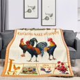 thumbnail image 5 of Chicken Blanket Gifts, Rooster Flannel Blanket for Women, Soft Chicken Lover Blanket for Sofa Bed Chickens Make Me Happy Blanket for Adult and Kids 60"x50", Beige, 5 of 6