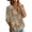 Camel, variant on Wildflower & Daisy Print Henley Blouse for Women - 3/4 Puff Sleeve V-Neck Button Down Tunic, Loose Fit Casual Summer Top Multicolor S