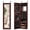 Brown, variant on LIVIZA Full-Length Mirror Jewelry Cabinet with LED Light, Standing Jewelry Armoire Organizer with Makeup Storage,Black