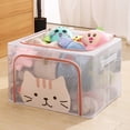 thumbnail image 3 of Caja de almacenamiento de ropa plegable de PVC totalmente transparente con forma de cabeza de animal y cabeza de gato, caja de almacenamiento de gran capacidad, 3 of 6