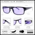 thumbnail image 5 of Mens Snug Fit Color Lens Slim Rectangular Plastic Sunglasses / Black - Purple, 5 of 7