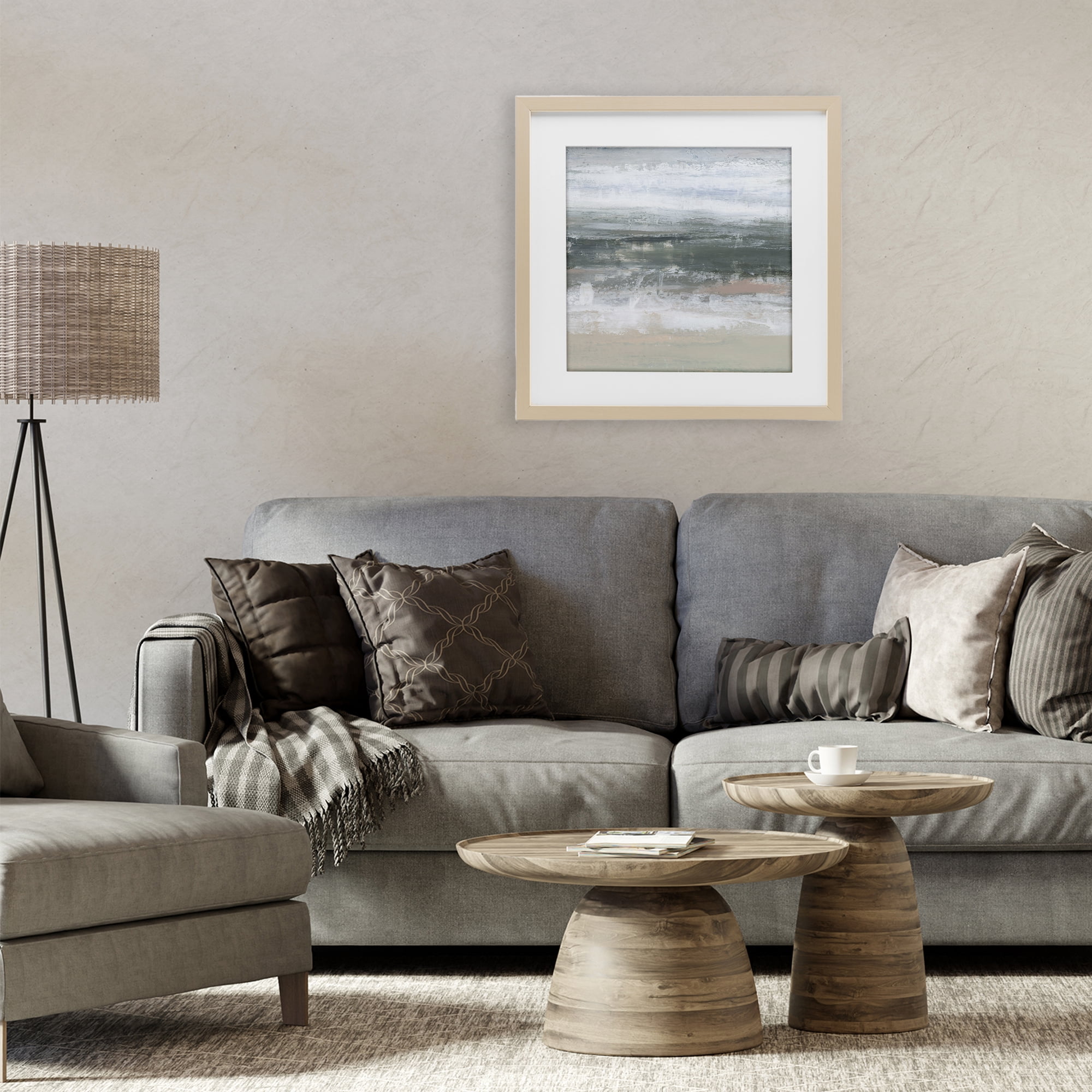 Stupell Industries Subdued Pastel Tides Birch Framed Print Under Glass, design by Ethan Harper