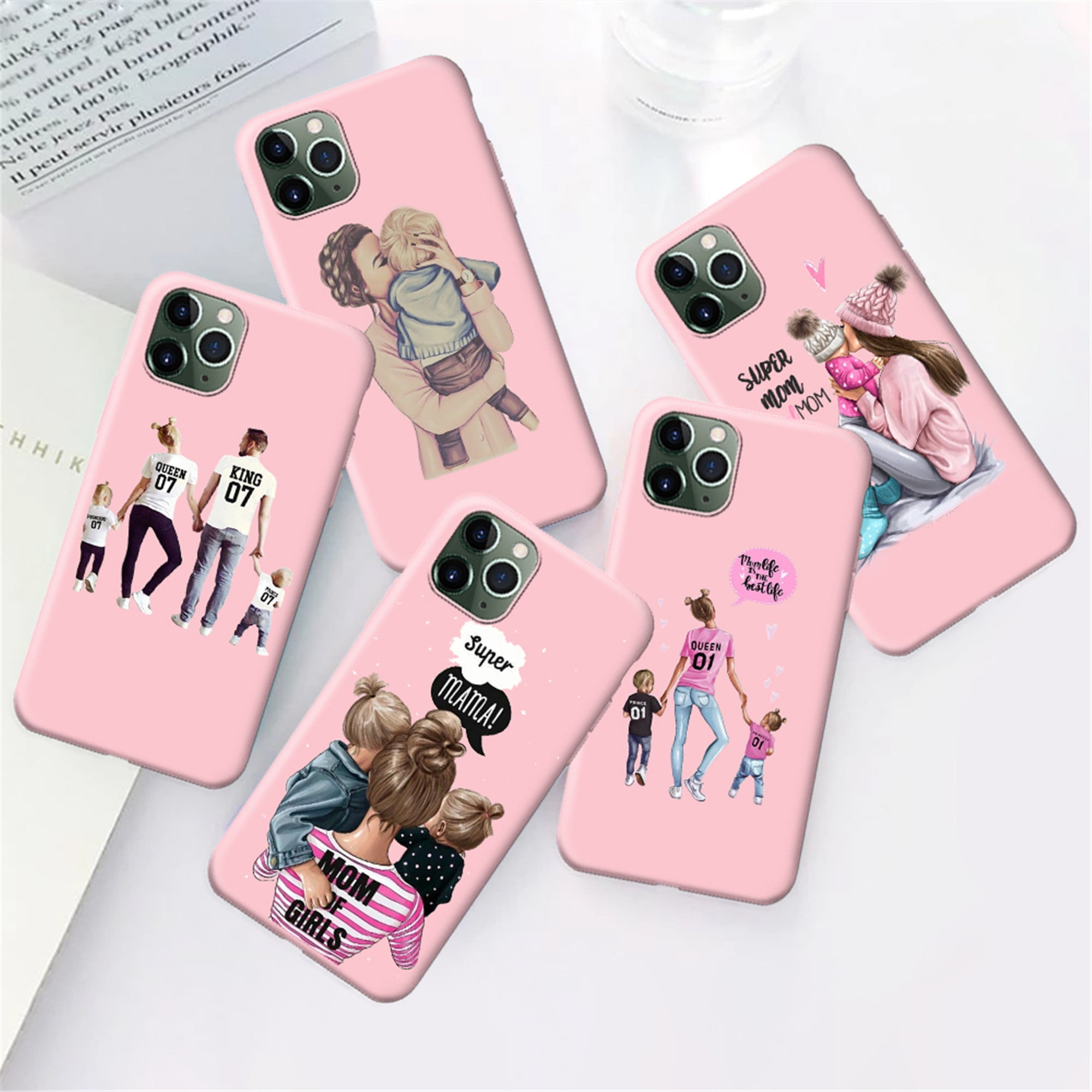 Multi Layer Pink Love Phone Case For iphone 11 11pro 12 ProMax 12Mini XR XS max 6 7 8 Plus SE 2020 Transparent Photo Cover