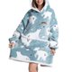 thumbnail image 3 of Mujer Franela Manta usable Sudadera con capucha Suave Cálida Adulto Manta de gran tamaño Sudadera con capucha Sudadera con bolsillos para exteriores Interior Oso Estilo adulto Tamaño libre, 3 of 6