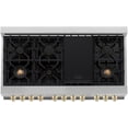 thumbnail image 6 of ZLINE Autograph Edition 48 in. 6.0 cu. ft. Legacy Dual Fuel Range with 7 Burner Gas Cooktop and 2 Electric Ovens in Stainless Steel with Black Matte Doors and Polished Gold Accents (RAZ-BLM-48-G), 6 of 7