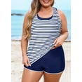 thumbnail image 5 of SHEWIN Tankinis Swimsuit for Women Bathing Suits 3 Piece Tankini Swimsuits 2026 Tummy Control Summer Swimwear Stripe L, 5 of 10