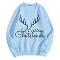 thumbnail image 4 of Sweatshirt for Women Long Sleeve Crew Neck Christmas Printed Pullover Tops Winter Loose Casual Cozy Soft Fall Women's Sweatshirts Light Blue S, 4 of 5