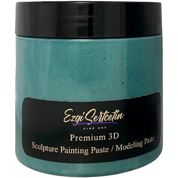 3D Sculpture Painting Paste|Modeling Paste|Decorative Plaster|Ready to Use|Unique Metallic Pearl and Neon Colors|Ideal for Artwork|Stencil|Flowers|Texture and Art Relief|6 oz|Teal