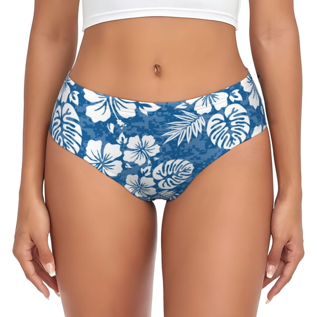 Fotbe Leaves And Flowers Calzones Estampados para Mujer – Ropa Interior de Algodón, Cómoda, Suave y Elástica-X-Large