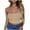 Khaki, variant on Polka Printed Bandeau Bra Ruffled Sleeveless Top Elastic Solid Color Strapless Comfortable Bralette (Women's or Women's Plus)