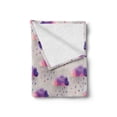thumbnail image 2 of Geometric Soft Flannel Fleece Blanket, Retro Triangle Pattern Geometric Art Mosaic Rain Drops on Polka Dots Print, Cozy Plush for Indoor and Outdoor Use, 50" x 60", Purple Grey Pink, by Ambesonne, 2 of 5