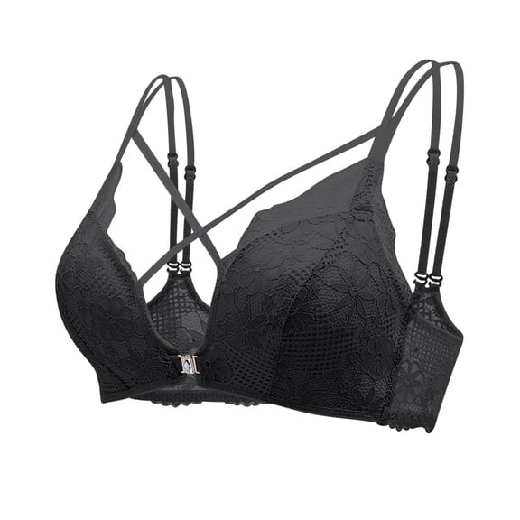 JGTDBPO Front Closure Bras For Women Plus Size Comfortable Lace Bras Front Snap Bras Post Surgery Vest Breathable Gathering Front Opening Buckle Bra Wireless Minimizer Bra Everyday Bra