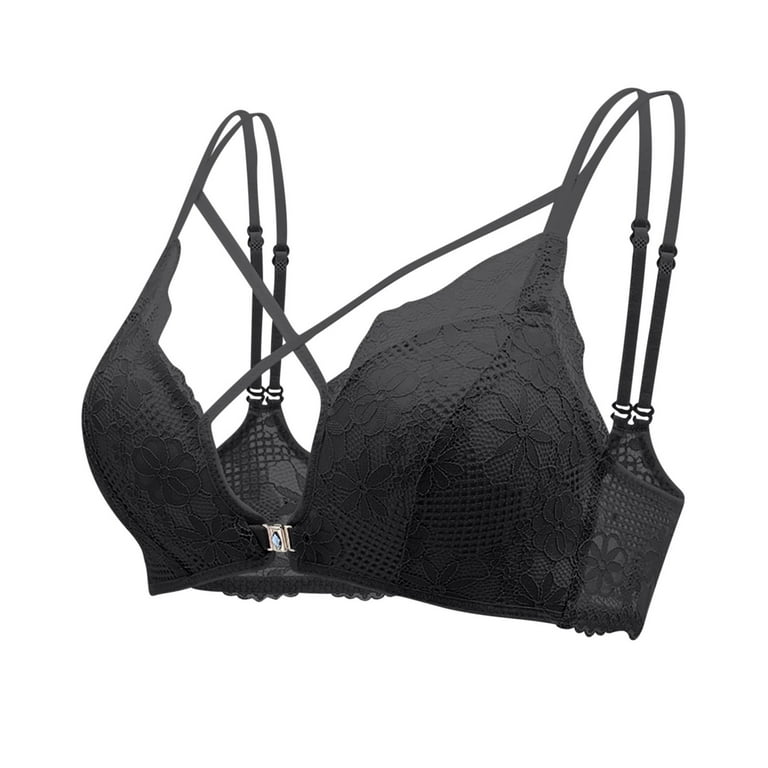 Women's Gathering and Supporting Front Buckle Bra, V-Shaped