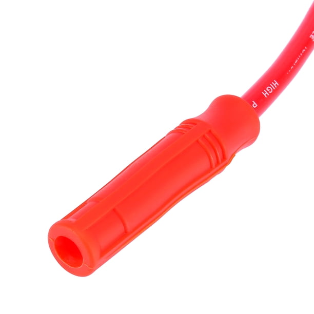 Jeu De Fils D'allumage Rouge Silicone 8mm Pour Voiture 4 Cylindres - Longueur 1m - Améliore Performances Et Démarrage Fil Allumage Haute Température 1m
