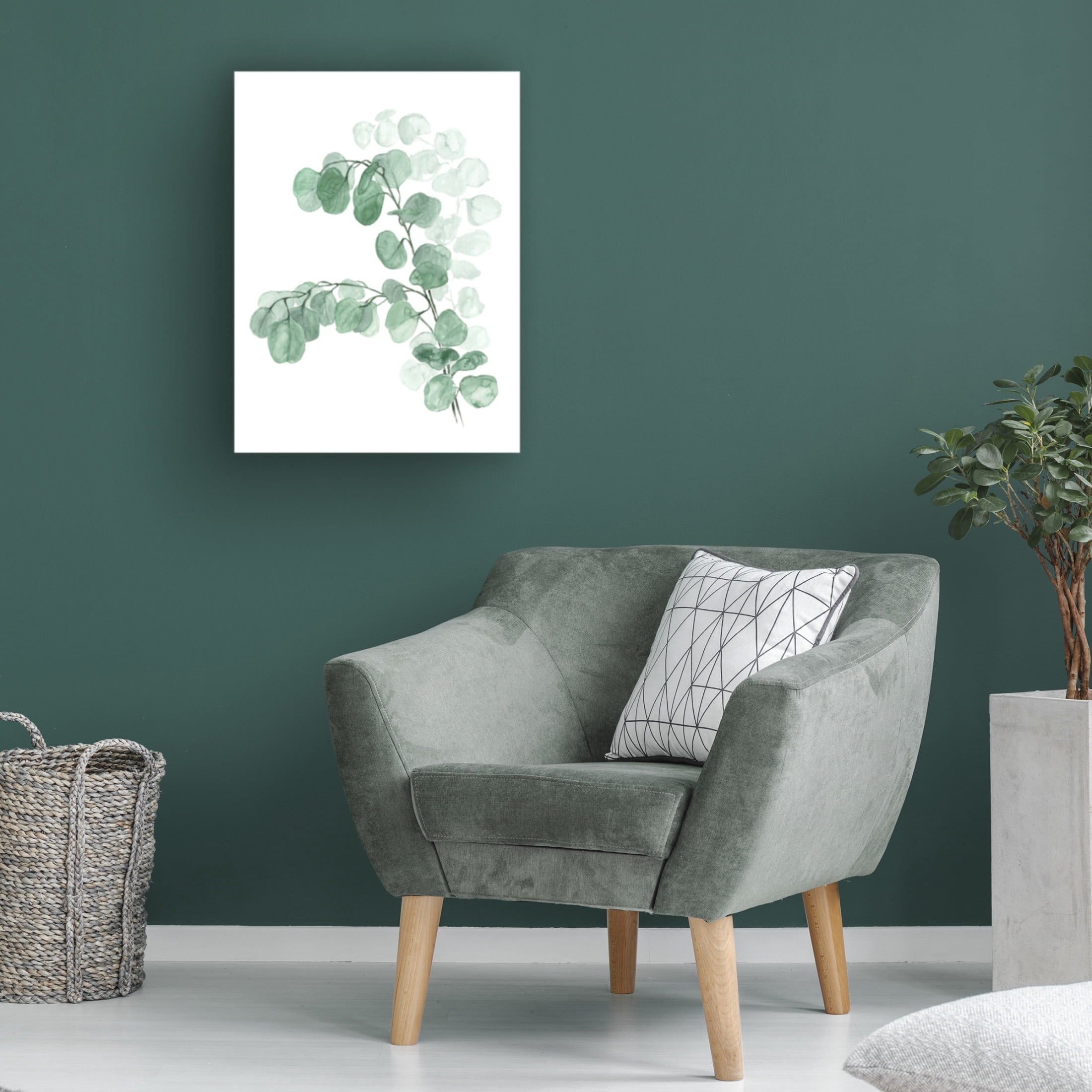 Trademark Fine Art Rosana Laiz Blursbyai Watercolor silver dollar eucalyptus Canvas Wall Art