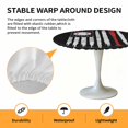 thumbnail image 2 of Elastic Fitted Round Tablecloth, American Flag Waterproof Stretch Table Cover for 36"-44" Tables, US Flag Baseball Stars Vintage Black Washable Outdoor Tablecloths for Patio, Picnic, Camping, 2 of 9