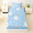 thumbnail image 3 of Homewish Sky Halloween Ghost Twin Sheets,Cute Pink Heart Candy Print Bedding,Baby Blue,3pcs,1 Fitted Sheet and 1 Pillowcase, 3 of 6