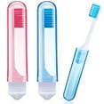 thumbnail image 1 of 2 piezas de cepillo de dientes de viaje a granel, mini cepillo de dientes plegable con funda para cepillo de dientes, suave, tamaño de viaje, 1 of 5