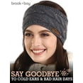 thumbnail image 2 of Diadema calentadora de orejas de invierno para mujer - Cubiertas de banda de oreja de tejido de cable con forro polar para clima frío - Envoltura de cabeza suave y elástica Adepaton CJWUS-4501, 2 of 7