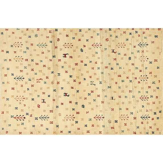 Ahgly Company Machine Washable Indoor Rectangle Contemporary Brown Gold Area Rugs, 8' x 12'