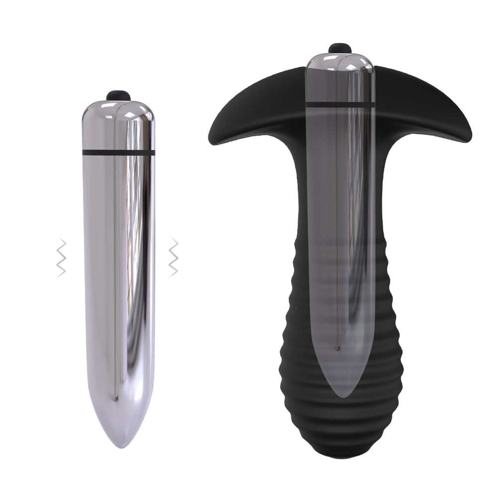 Hingming Anal Sex Toys Vibrator, Butt Plug with 7 Vibration Removable Prostate Massager for Men, Black