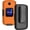 Orange, variant on Case with Clip for Go Flip 4 / TCL FLIP Pro Phone, Nakedcellphone Slim Hard Shell Cover and [Rotating/Ratchet] Belt Hip Holster Holder Combo for Alcatel 4056W, 4056L, 4056Z, 4056V - Cobalt Blue