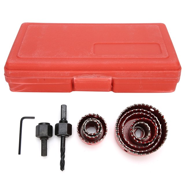 Perforadora, Juego De Perforadoras, Juego De Perforadoras De 11 Piezas Herramienta Perforadora De Sierra Perforadora Para Tablero De Madera Tablero De Yeso ANGGREK Rojo