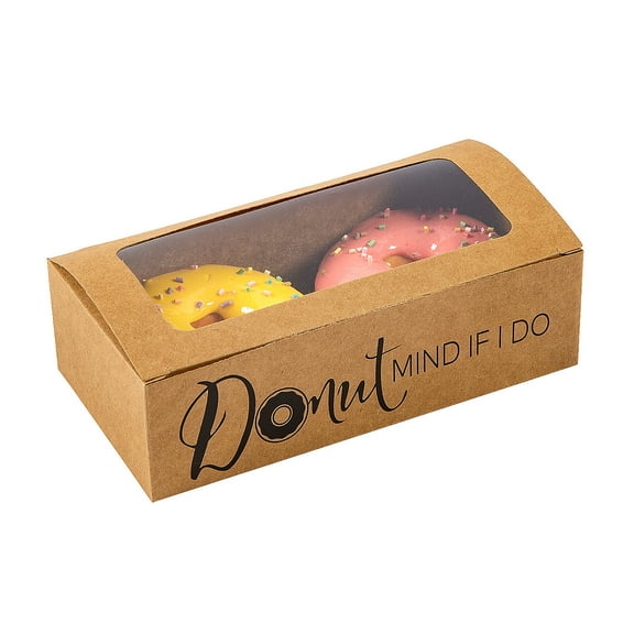 Donut Favor Boxes with Window, Party Supplies, Wedding, 24 Pieces